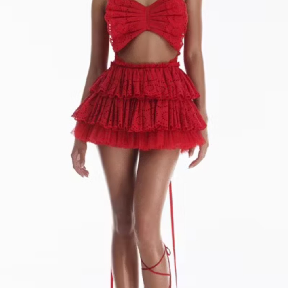 Red Ruffled dress - Picture 5 of 6